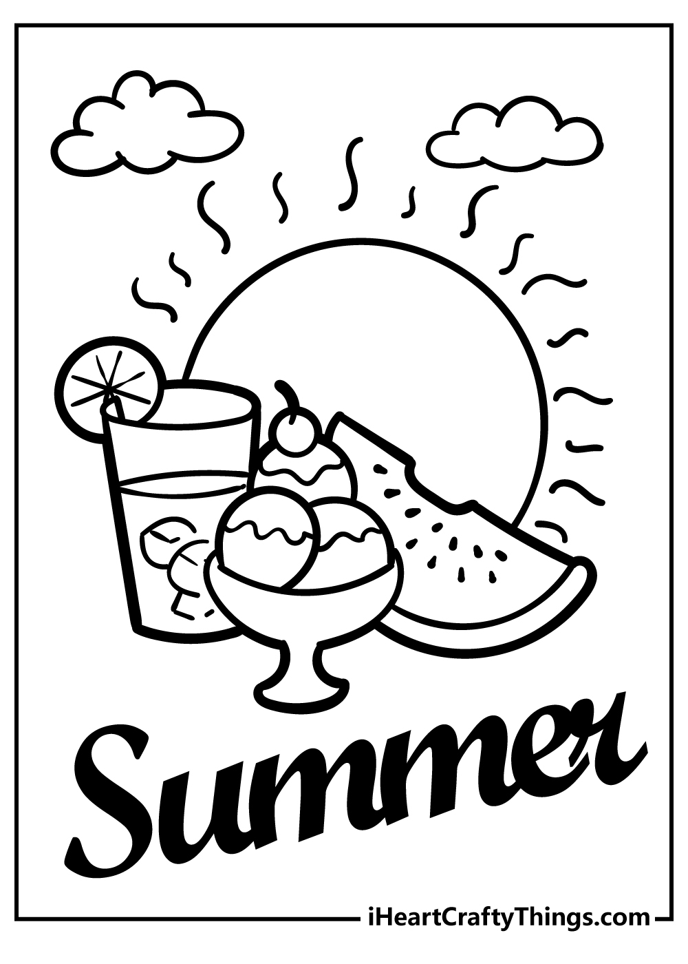 summer pictures to color
