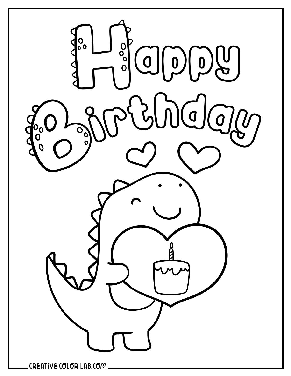printable birthday color pages