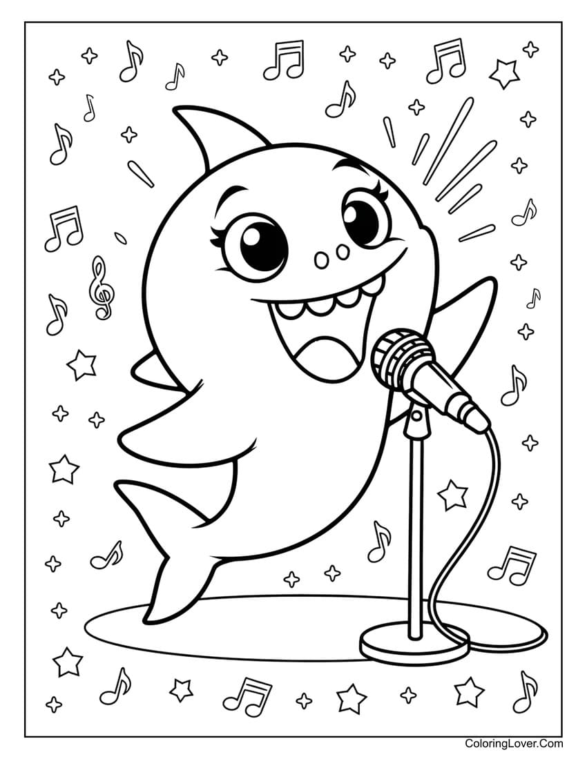 shark free coloring pages