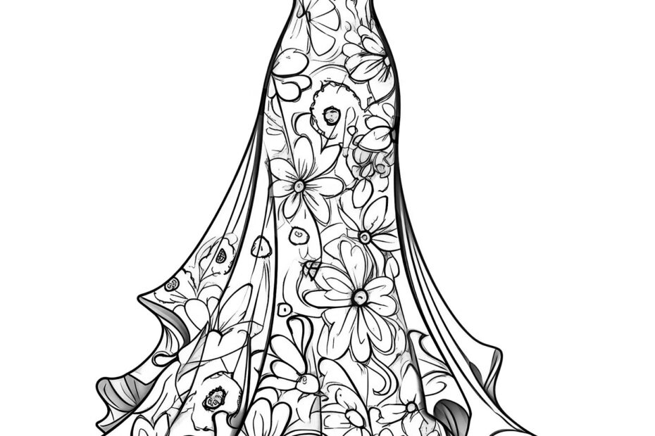 49 Stunning Dress Coloring Pages For Kids And Adults Our Mindful Life