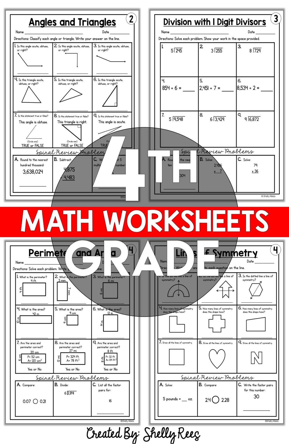 free printable 4th grade math worksheets