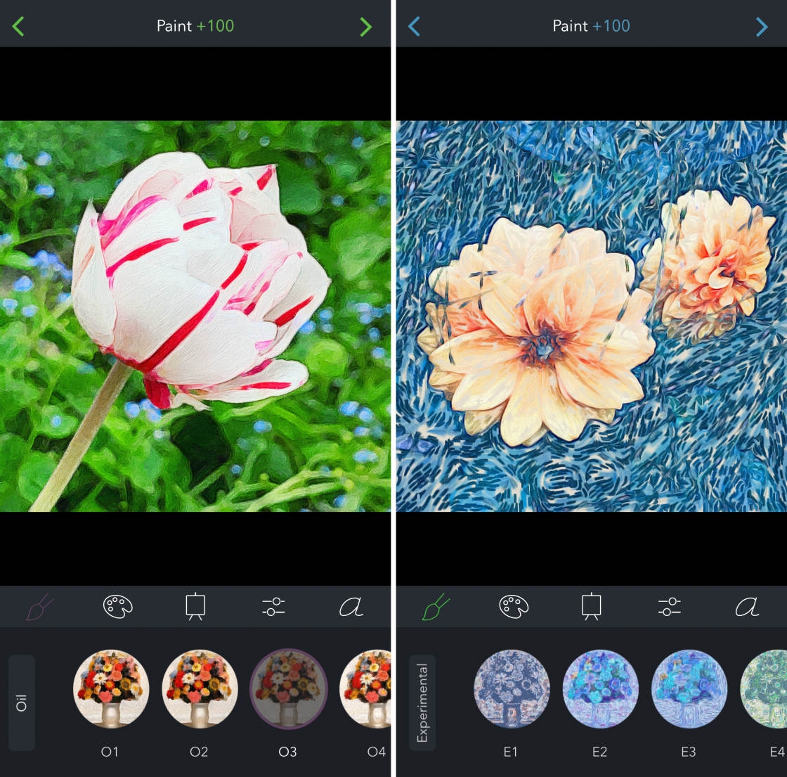 filtering colors of a picture app to pick out painting