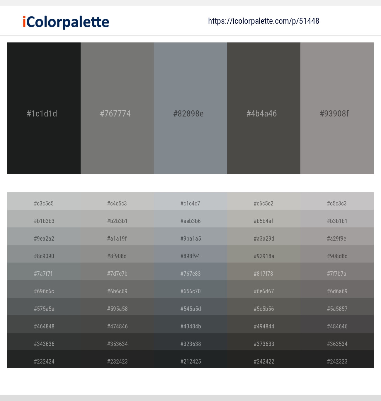 5 Latest Color Schemes With Shark And Natural Gray Color Tone Combinations 2025 IColorpalette