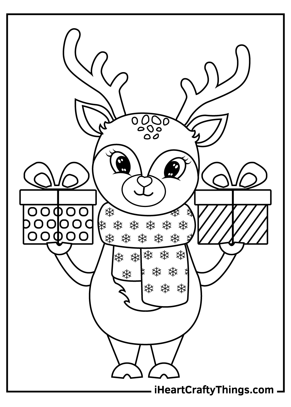 50 Christmas Reindeer Coloring Pages 100 Free Printables 