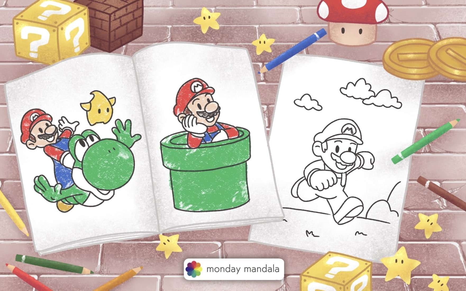 printable mario bros coloring pages