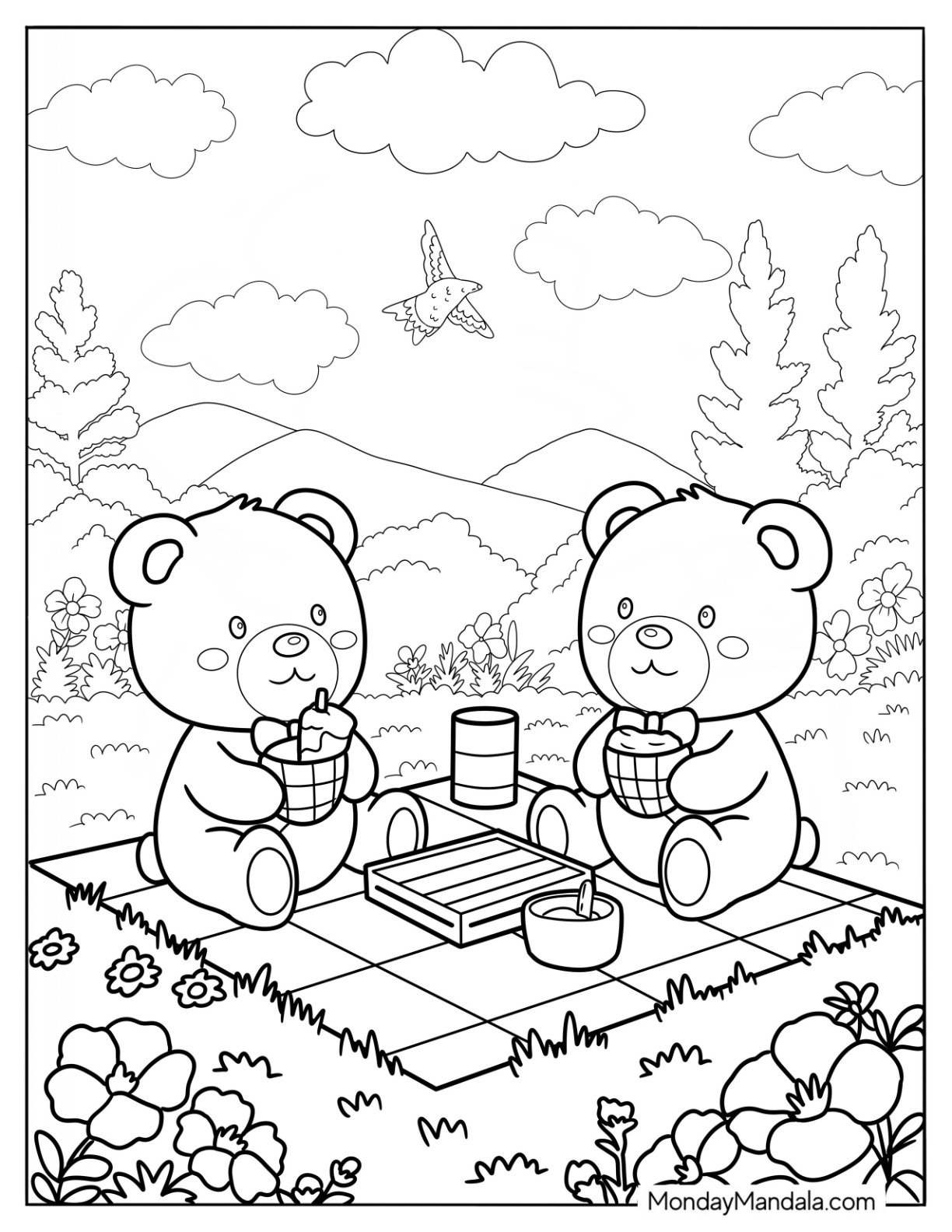 cute teddy bear coloring pages