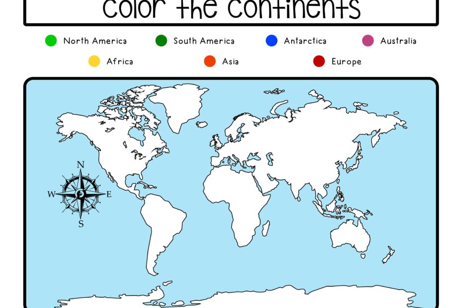 7 Continents Worksheets For Kids Coloring And Information Pages Etsy