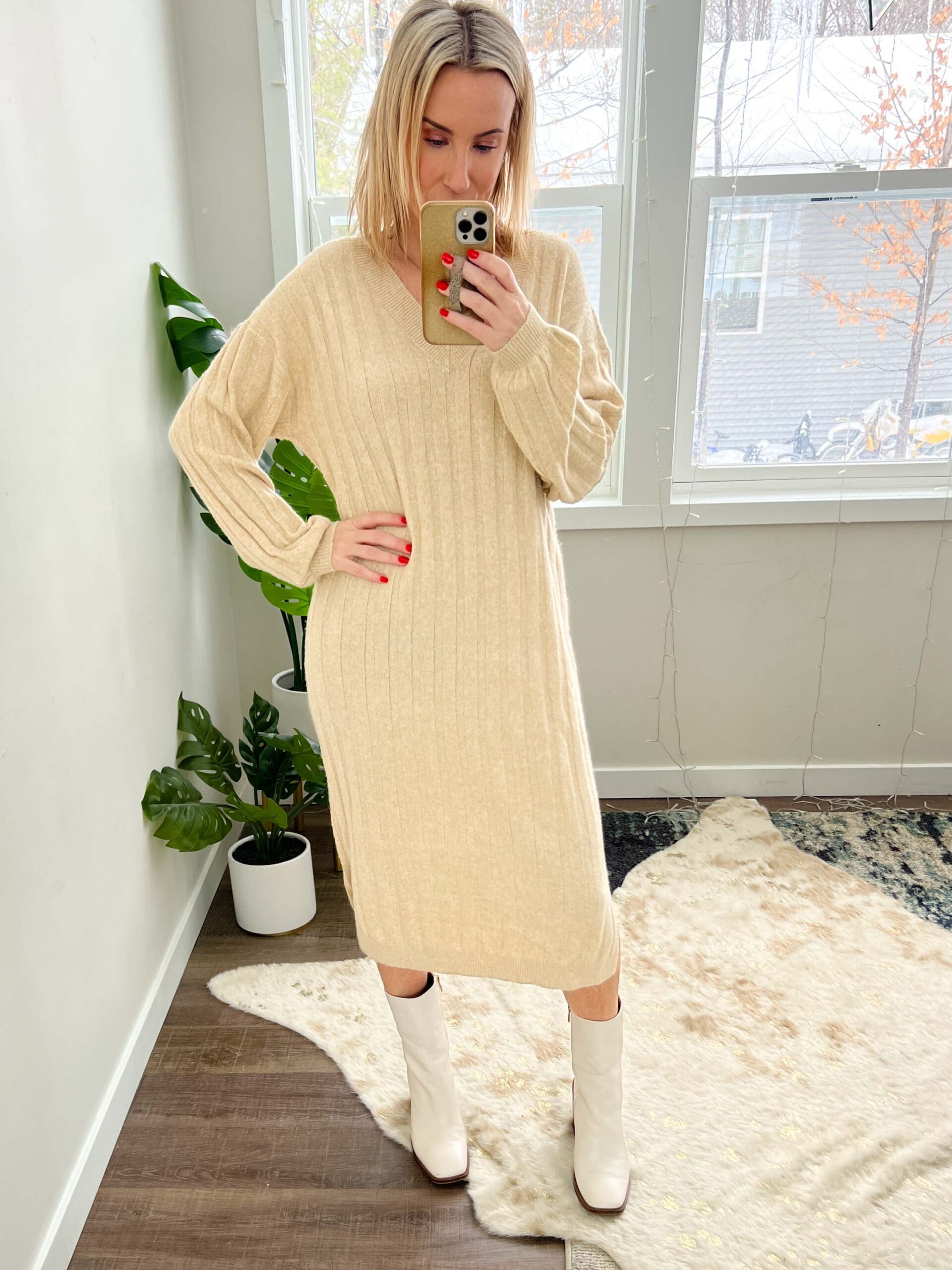 7 Warm Elegant Sweater Dresses Under 100 A Try On The Mom Edit