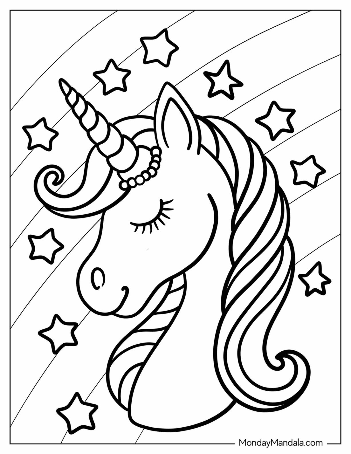 unicorn free printable coloring pages