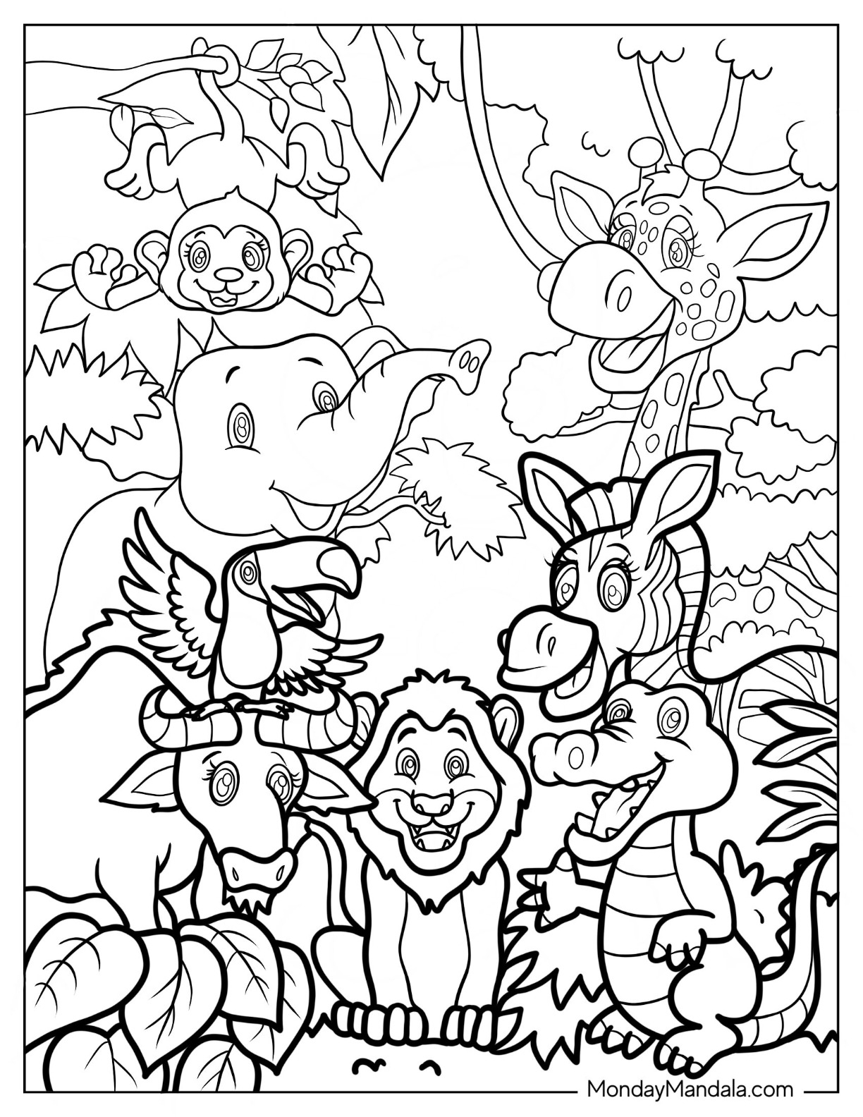 safari animals coloring sheets