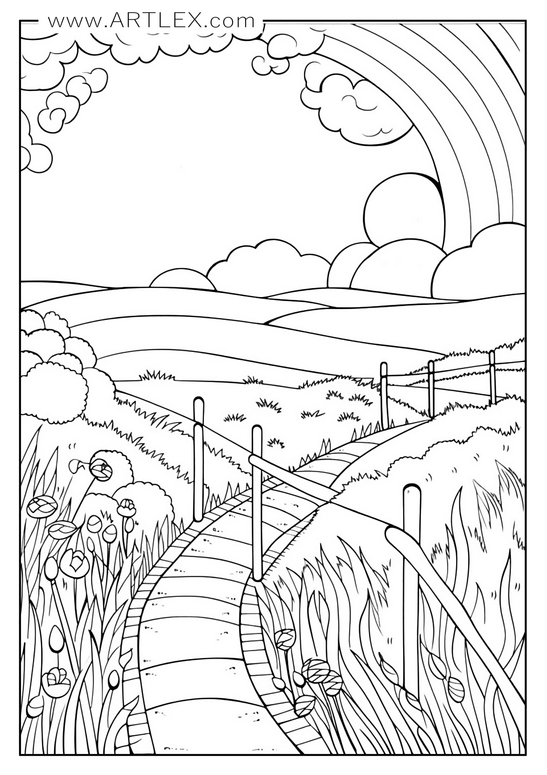 landscape coloring pictures