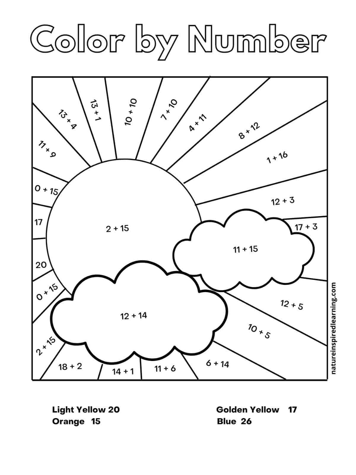 coloring math worksheets kindergarten