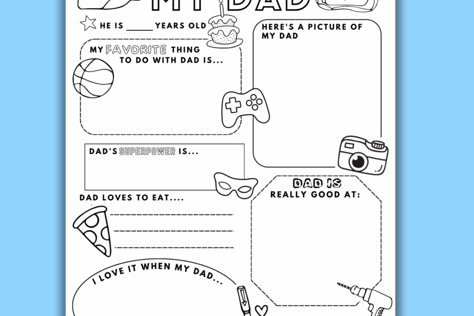 All About Dad Free Printable PDF MindyMakes