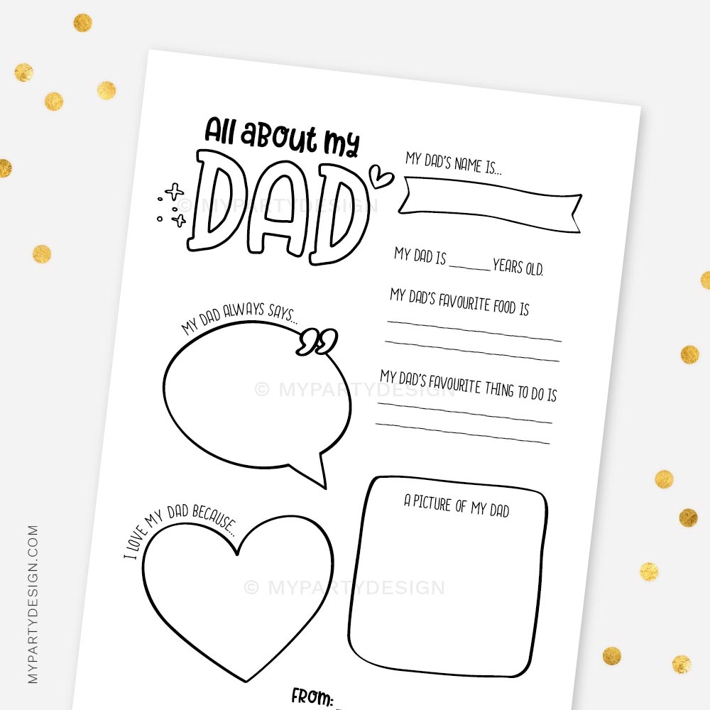 All About My Dad Printable PDF