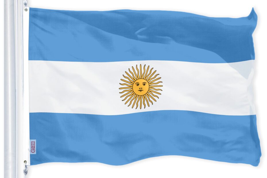 Amazon G128 Argentina Argentinian Flag 3x5 Ft LiteWeave Pro Series Printed 150D Polyester Country Flag Indoor Outdoor Vibrant Colors