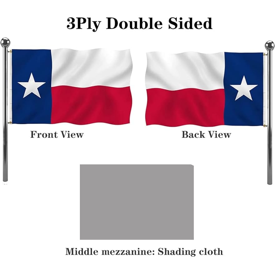 Amazon Jayus Double Sided Texas State Flag 3x5 FT Outdoor 220D Heavy Duty Republic Of Texas Flags Banners Vivid Colors UV Resistant TX Flags 