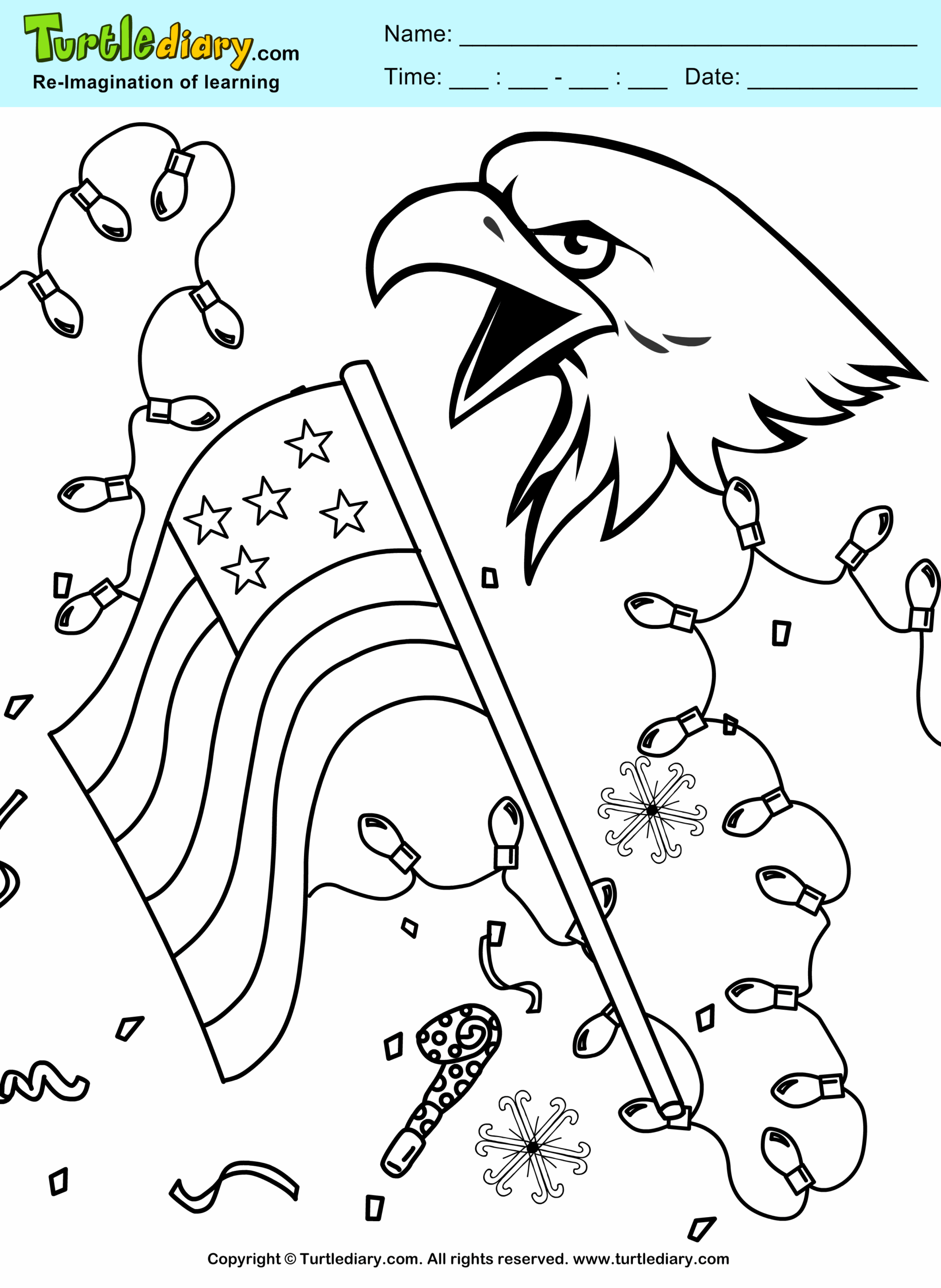 coloring sheet american flag