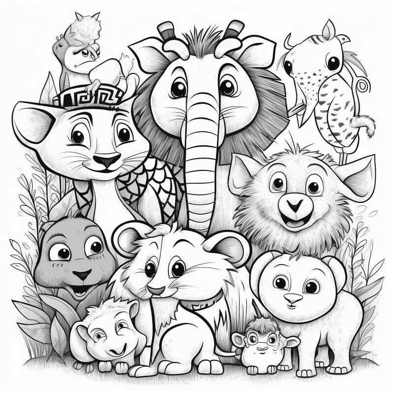 coloring pages cartoon animals