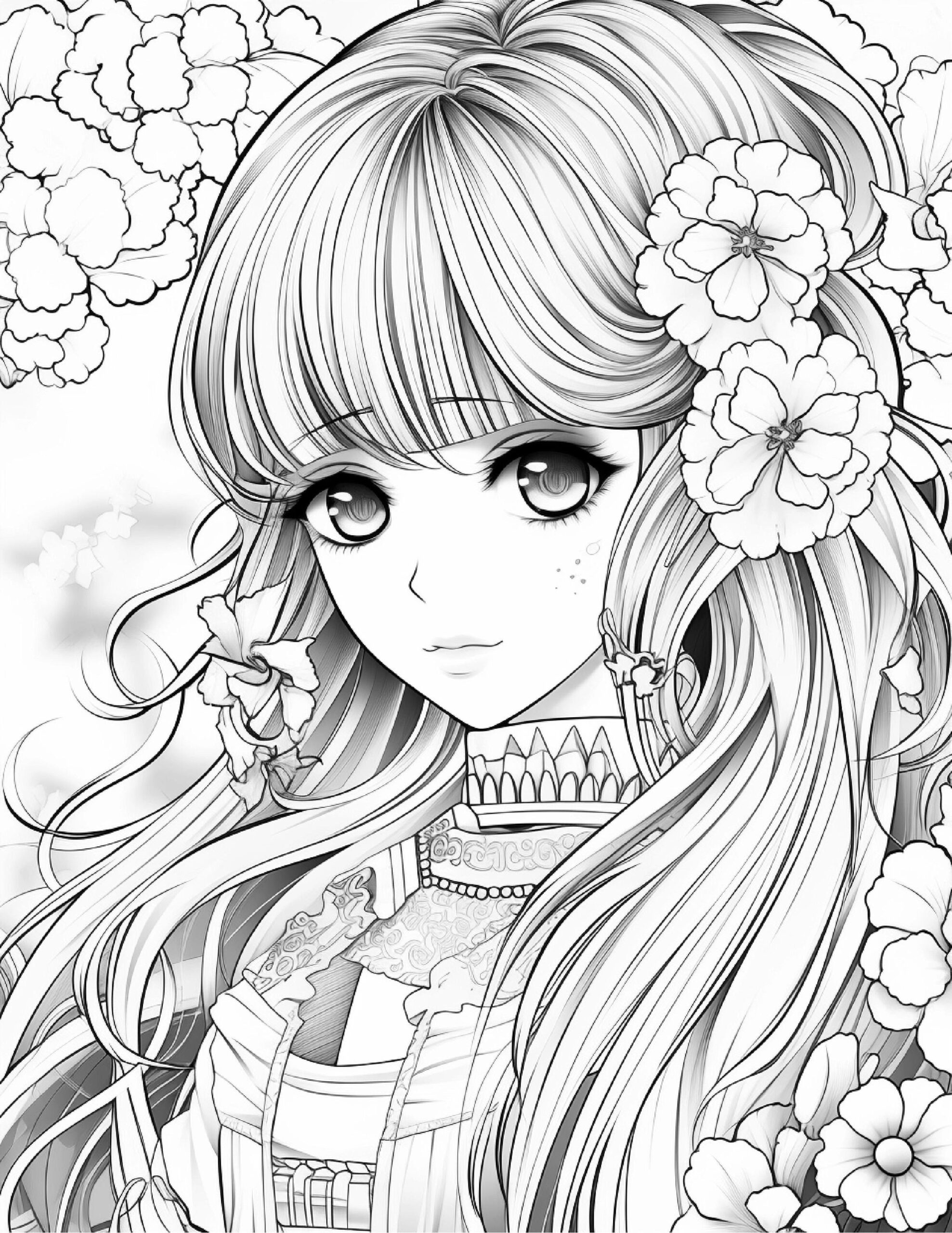 Anime Coloring Pages 200 Pages Printable Instant Download PDF Best Selling Item Etsy Coloring Book Trending On Etsy Etsy Ireland
