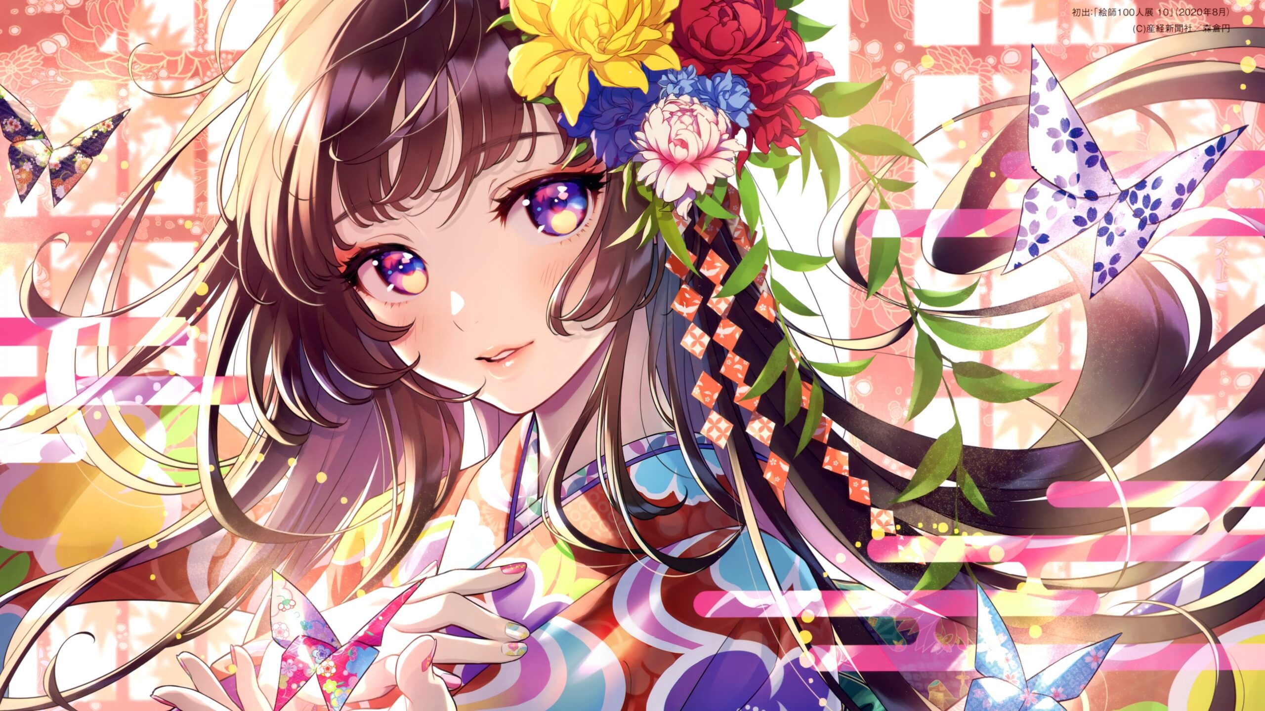 Anime Girl Wallpaper 4K Floral Colorful Girly Magical