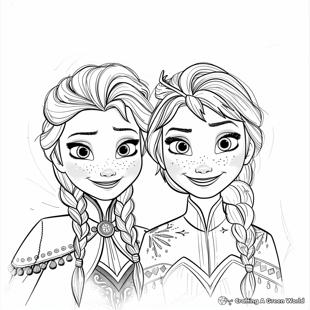 Anna And Elsa Coloring Pages Free U0026 Printable 