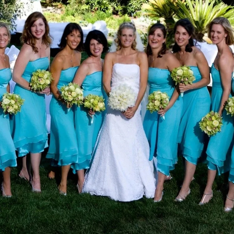Aqua Blue Bridesmaid Dress Elegant A Line Chiffon Gown For Weddings U0026 Parties Shop Now 