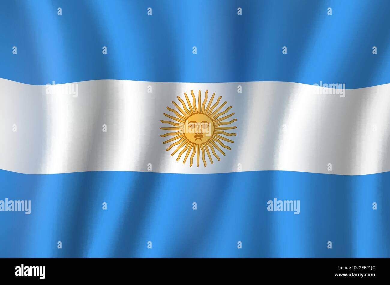 Argentina Flag 3D Background Of Blue White Horizontal Color 
