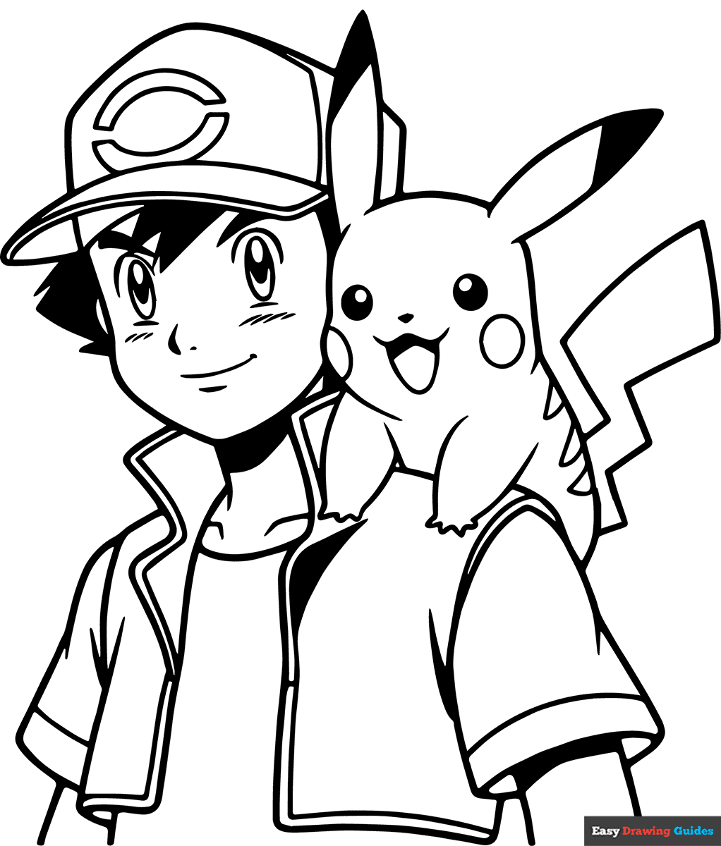 pikachu printable coloring page