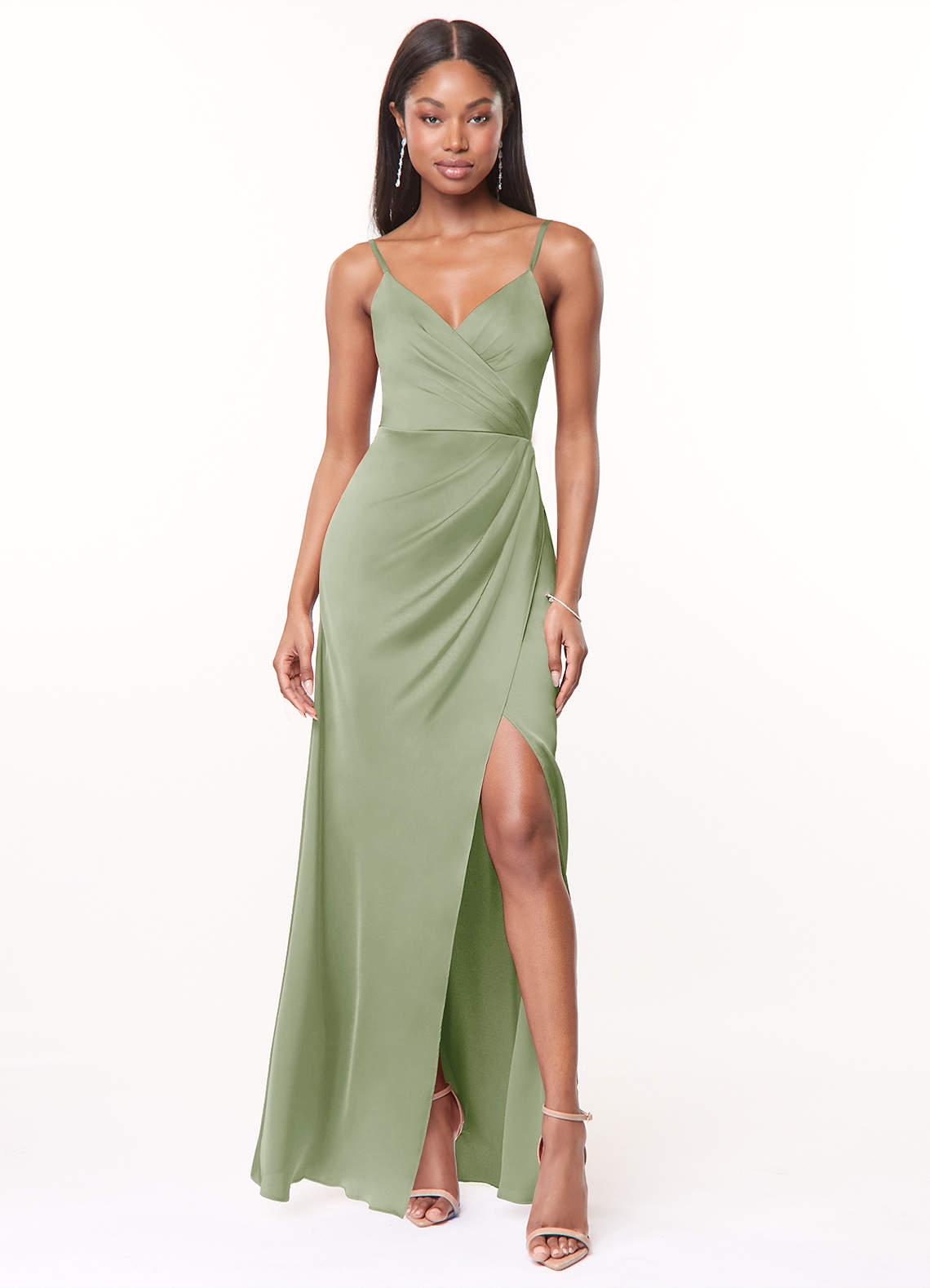 Azazie Maci Dusty Sage Bridesmaid Dresses Azazie