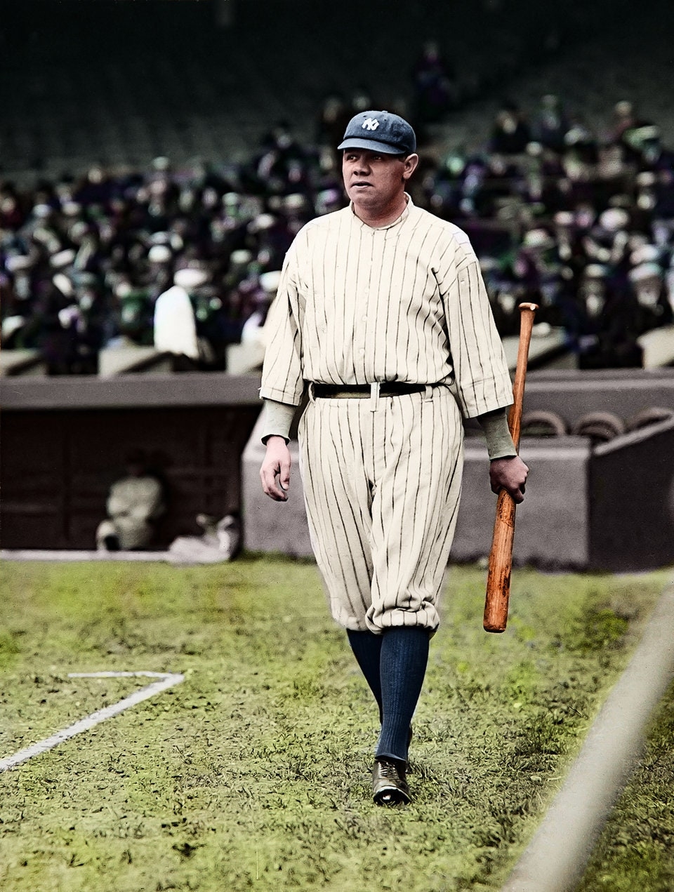 Babe Ruth 1920 Yankee Legend COLORIZED PRINT Etsy