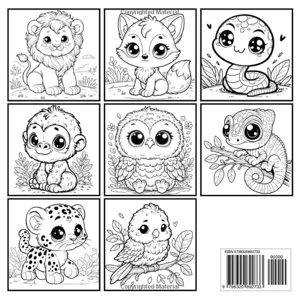 Baby Animals Adorable Coloring Book For Kids 5 12 Super Cute 