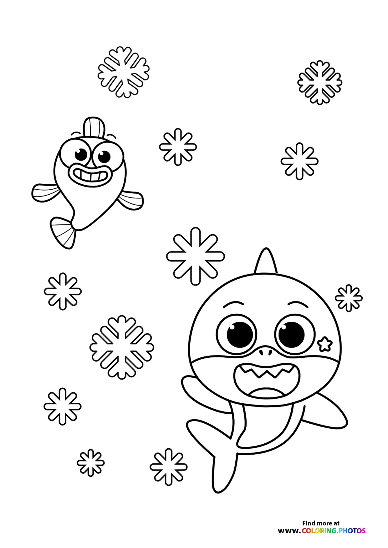 Baby Shark Christmas Coloring Pages For Kids