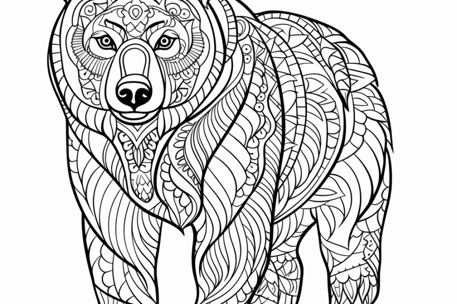 Bear For Adults Coloring Pages Free U0026 Printable