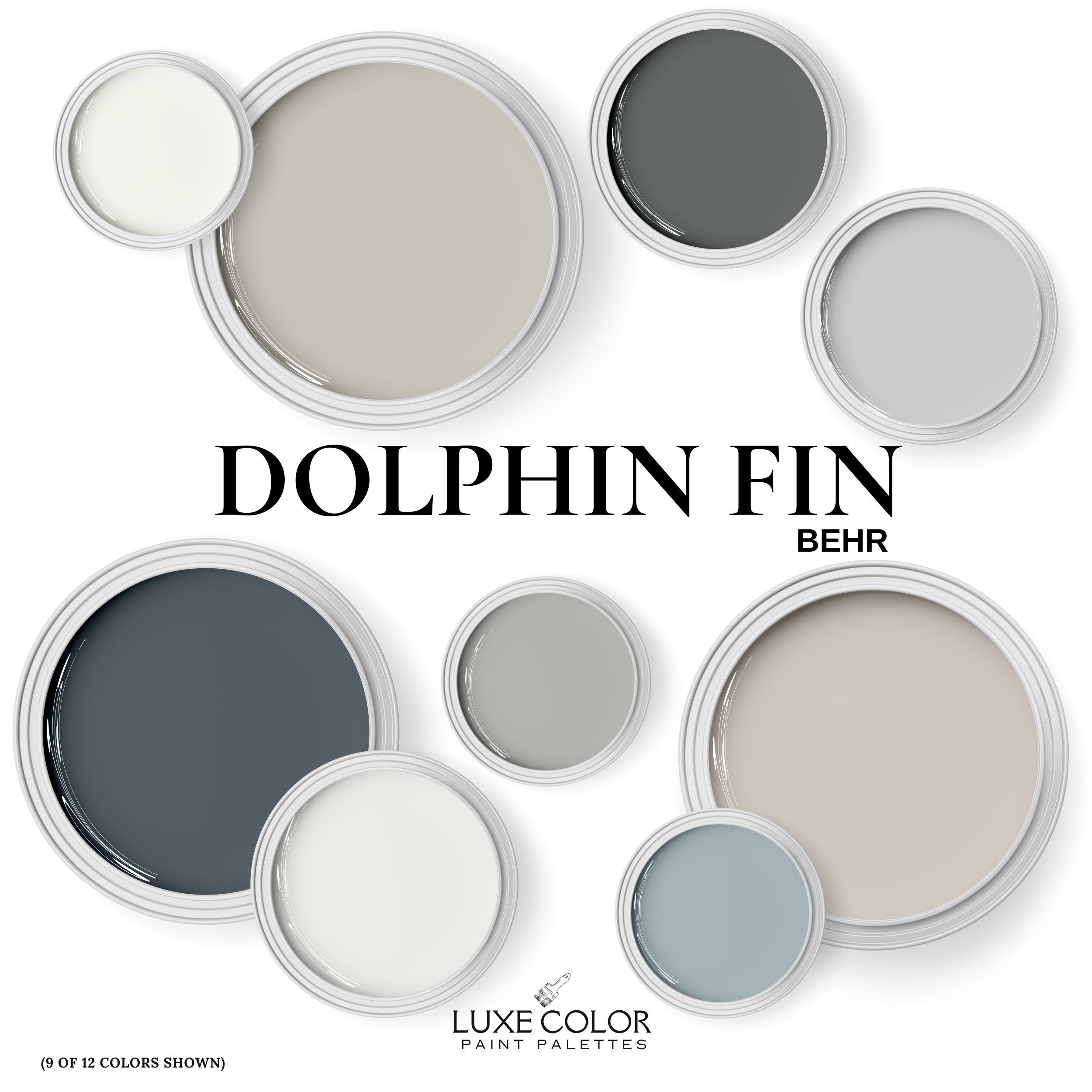Behr Dolphin Fin Coordinating Colors Palette For Living Room Kitchen Bedroom And Whole House Etsy