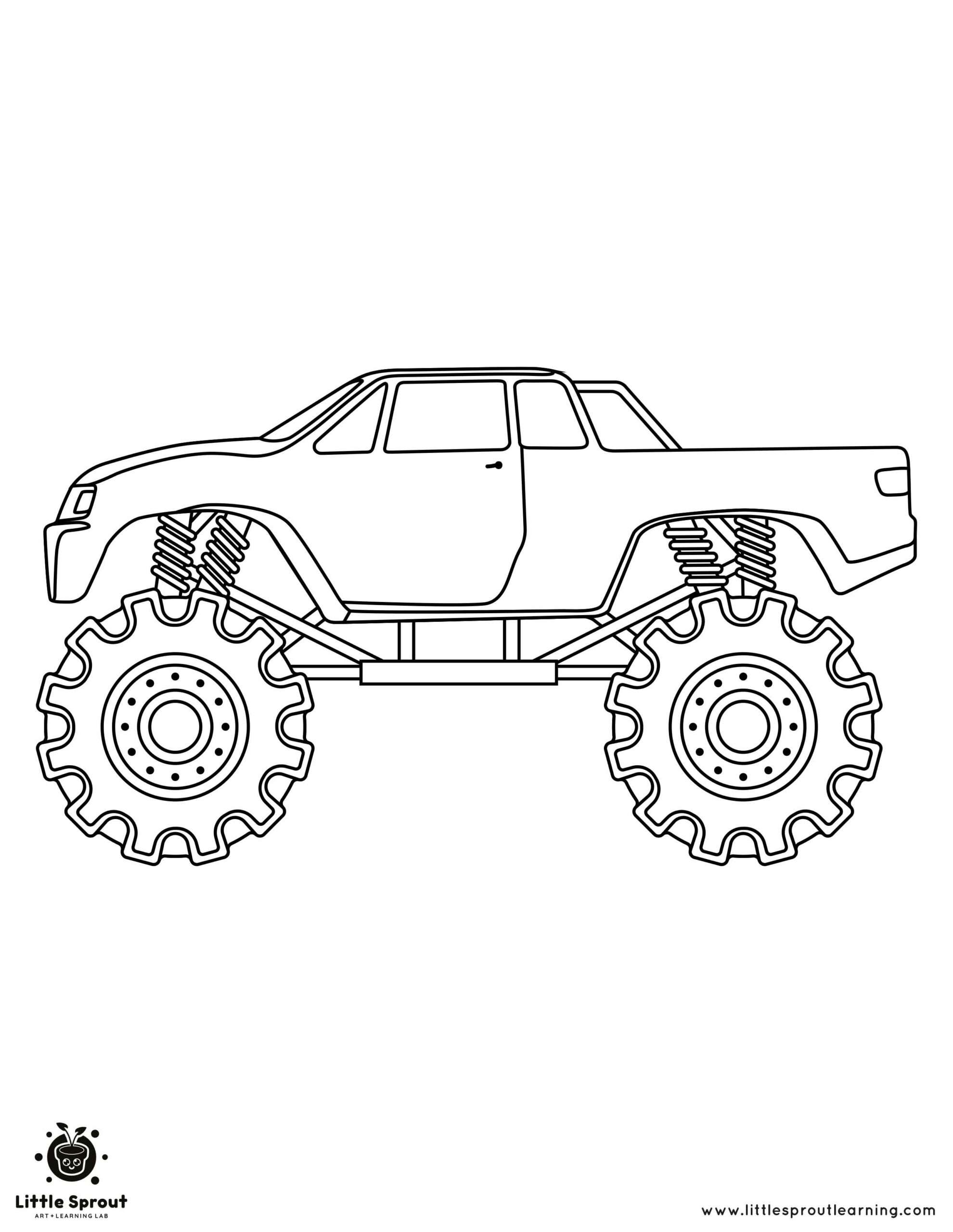 monster truck pictures to color