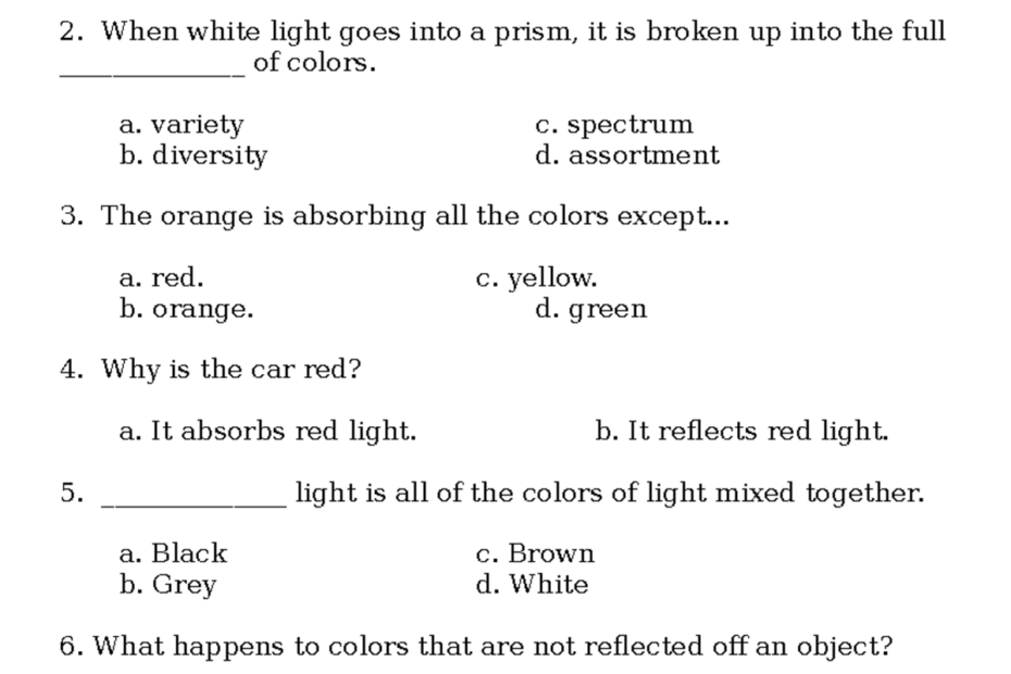 Bill Nye Light And Color Video Guide Bill Nye Light And Color Video Worksheet White Light Is A Studocu