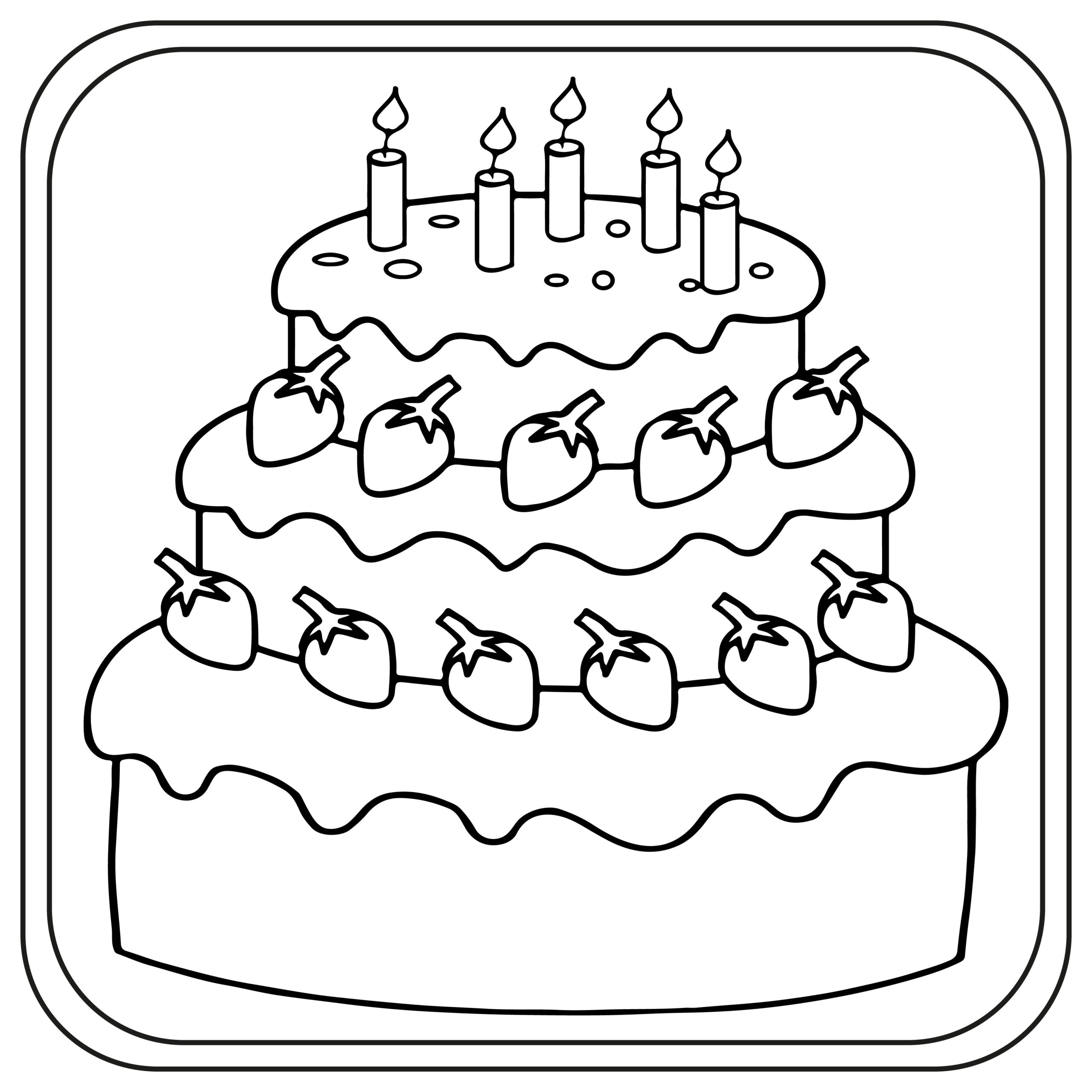 Birthday Cake Coloring Pages Preschool Kindergarten First Grade