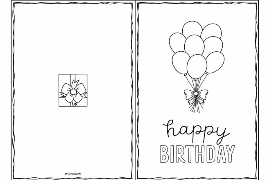 Birthday Card Template Happy Birthday Balloons Planerium Worksheets Library