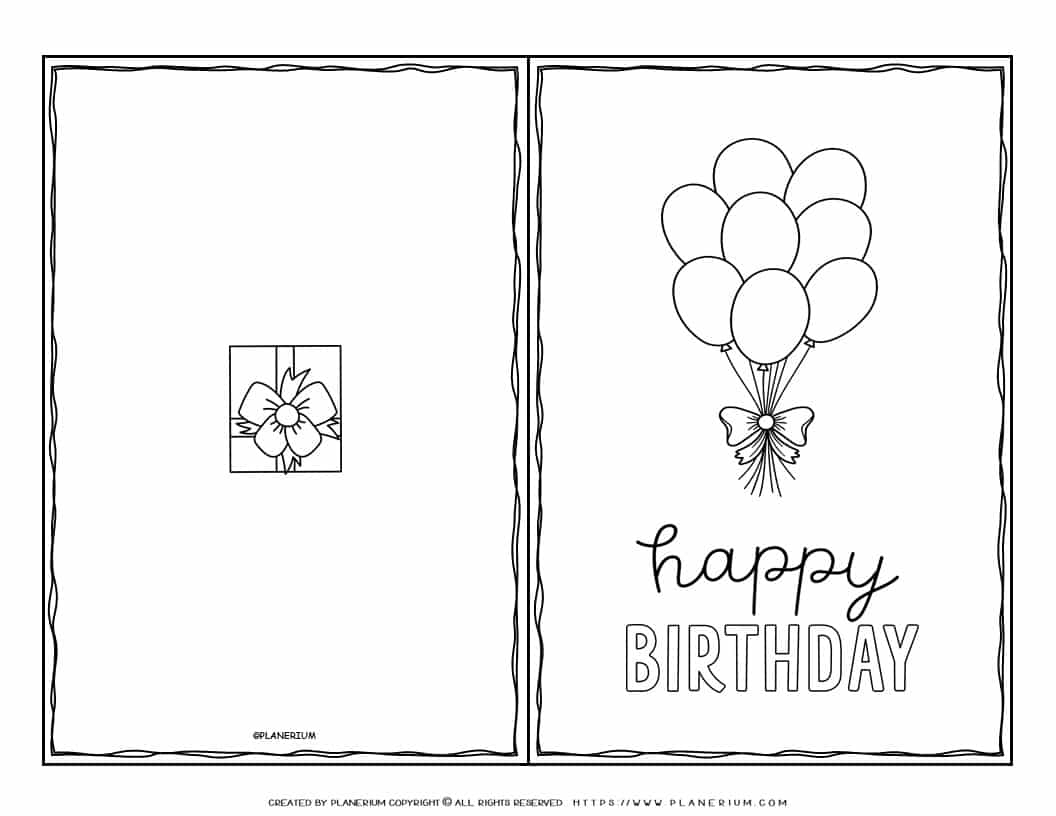 Birthday Card Template Happy Birthday Balloons Planerium Worksheets Library
