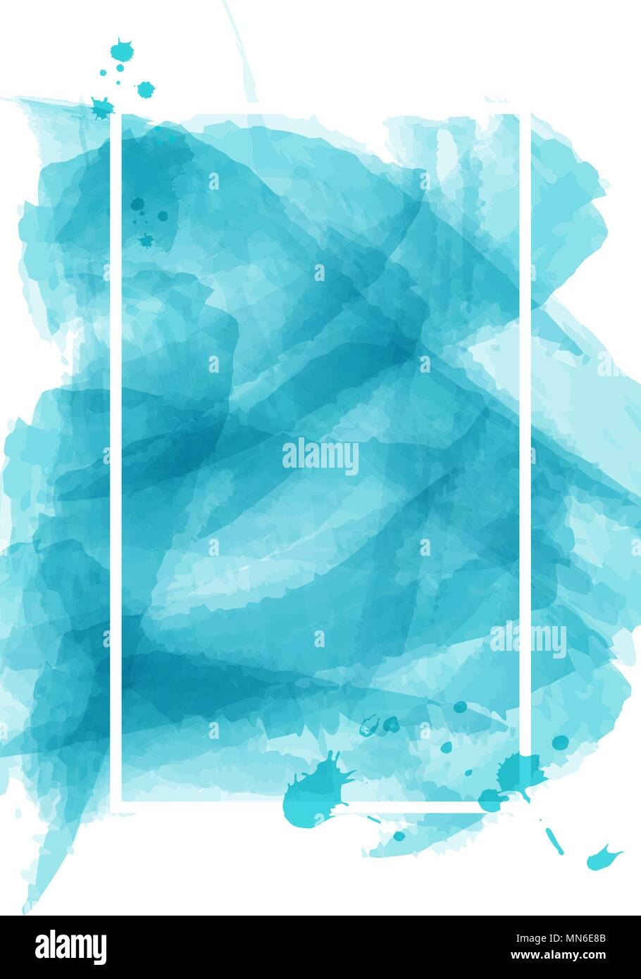 Blue Watercolor Abstract Blank Poster Template Background Texture 