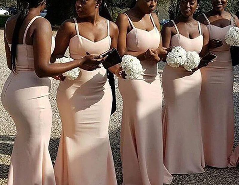 Blush Pink Bridesmaid Dresses Elegant Spaghetti Strap Sweetheart Gowns For Wedding Guests Custom Fit Available