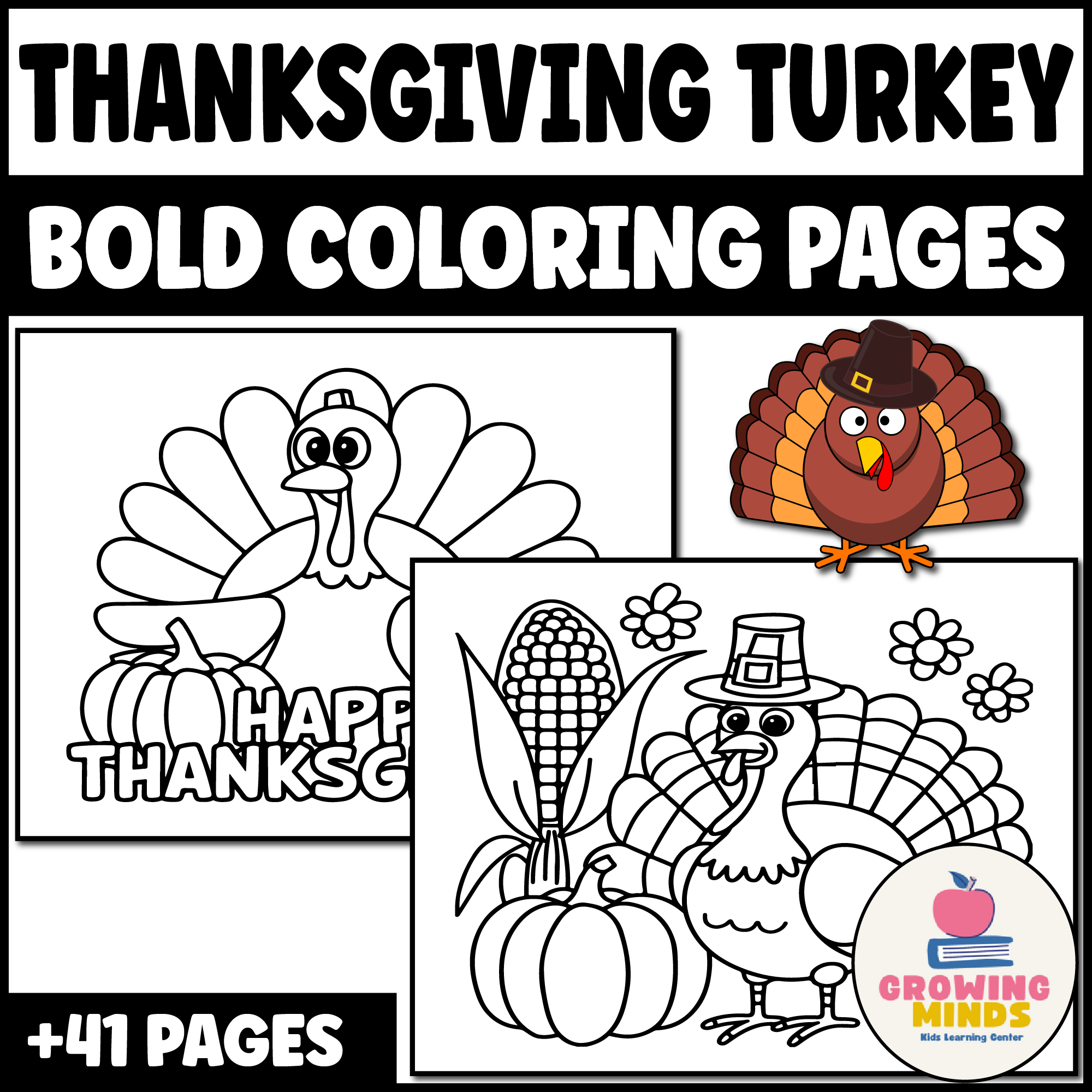 Bold Thanksgiving Turkey Coloring Pages Coloring Sheet Made 
