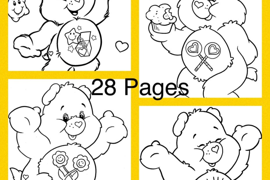 Care Bear Printable Coloring Pages Etsy