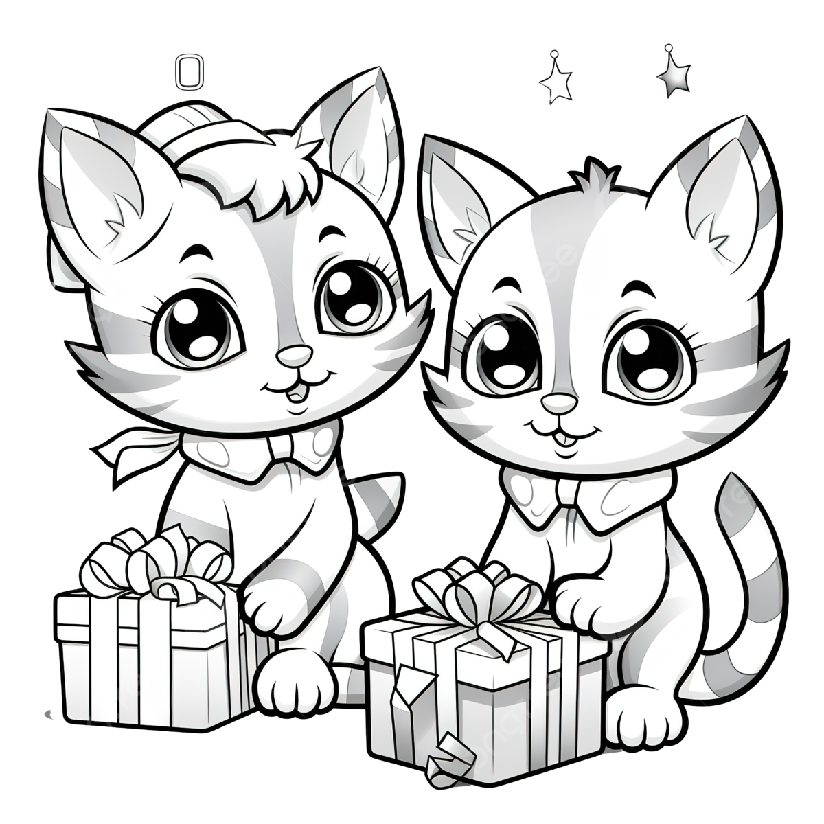 christmas coloring pages cats