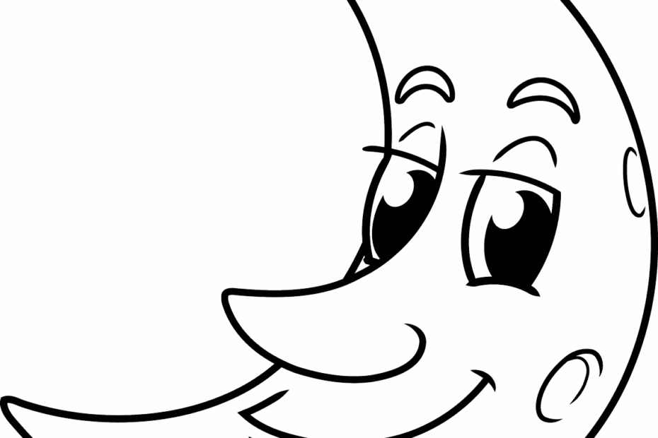 Cartoon Moon Coloring Page Easy Drawing Guides