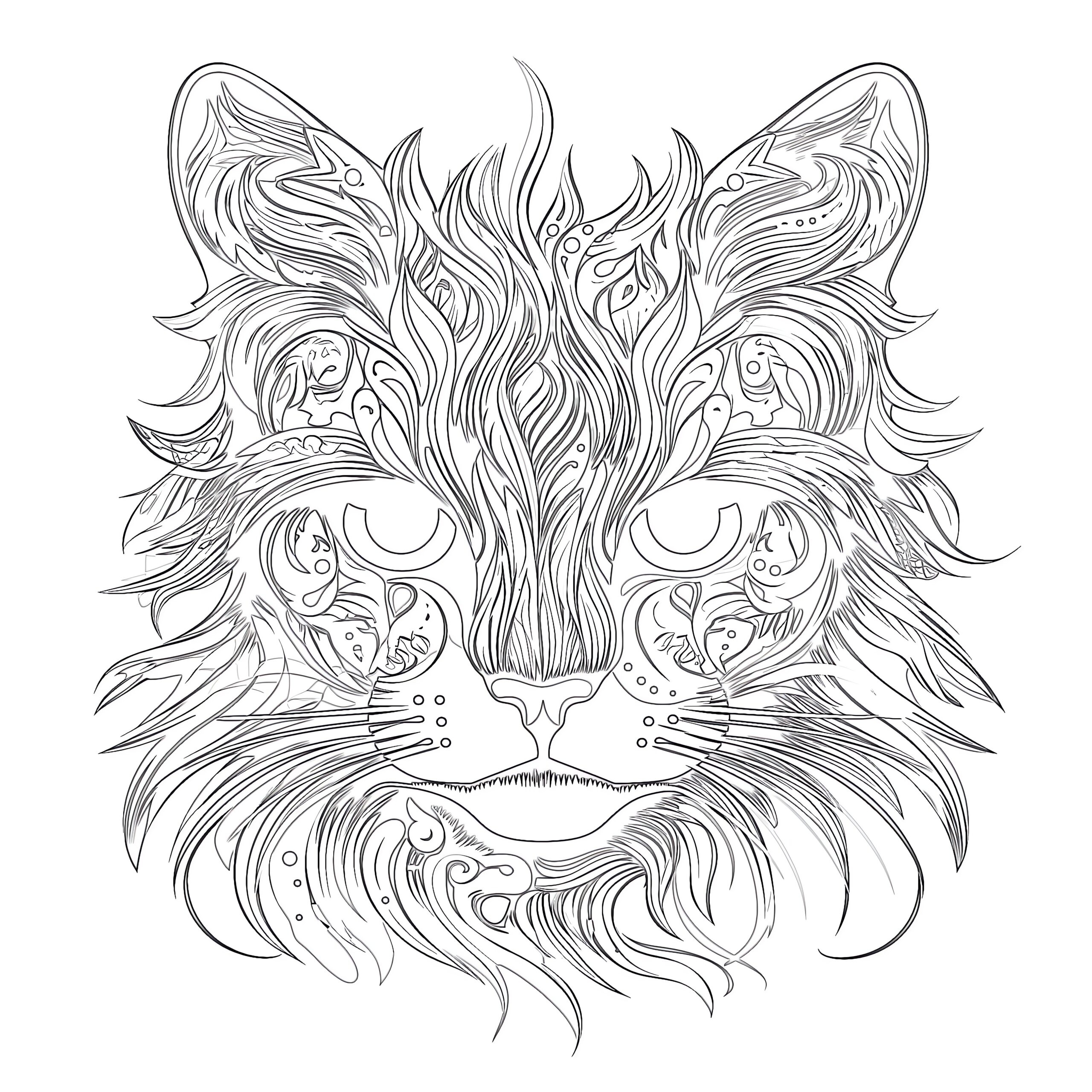 Cat Coloring Pages Adult Coloring Pages Mimi Panda