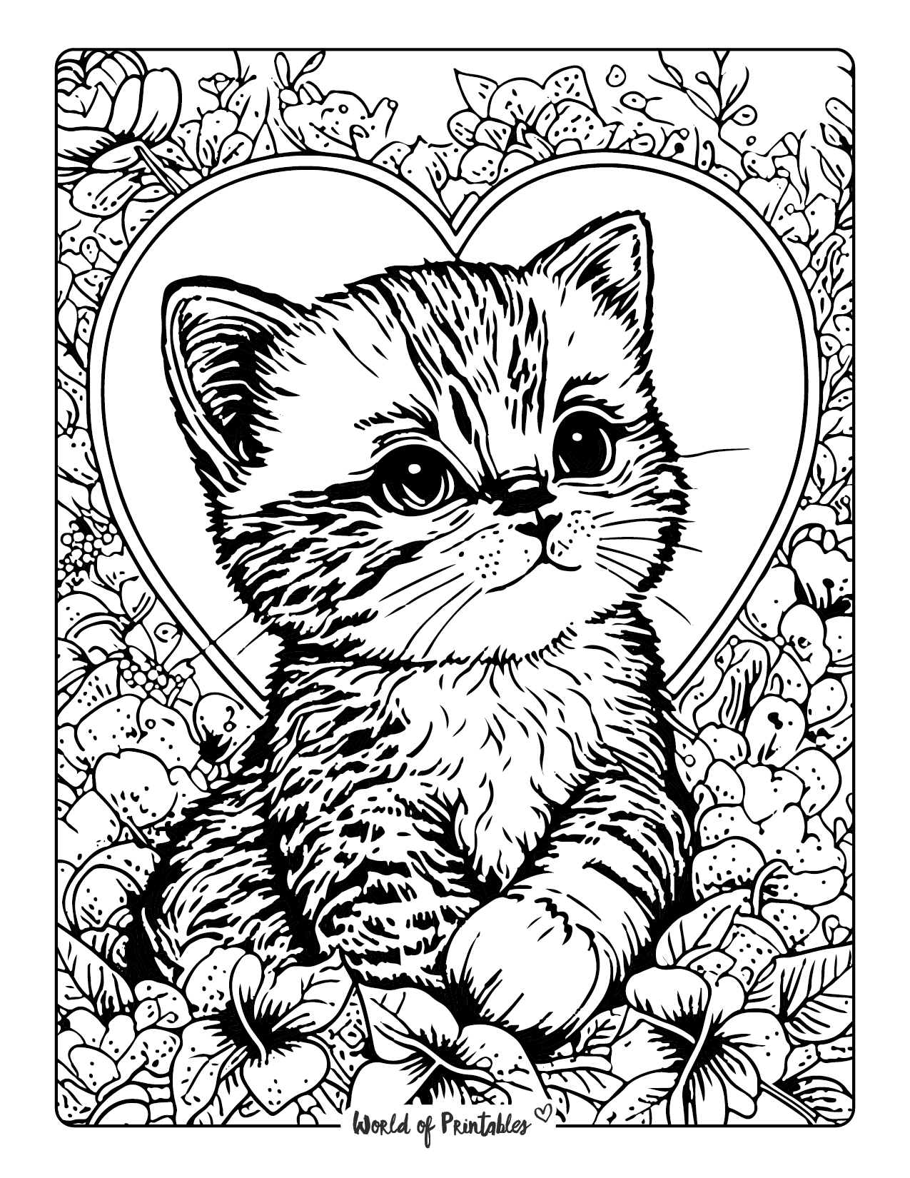 printable cute cat coloring pages