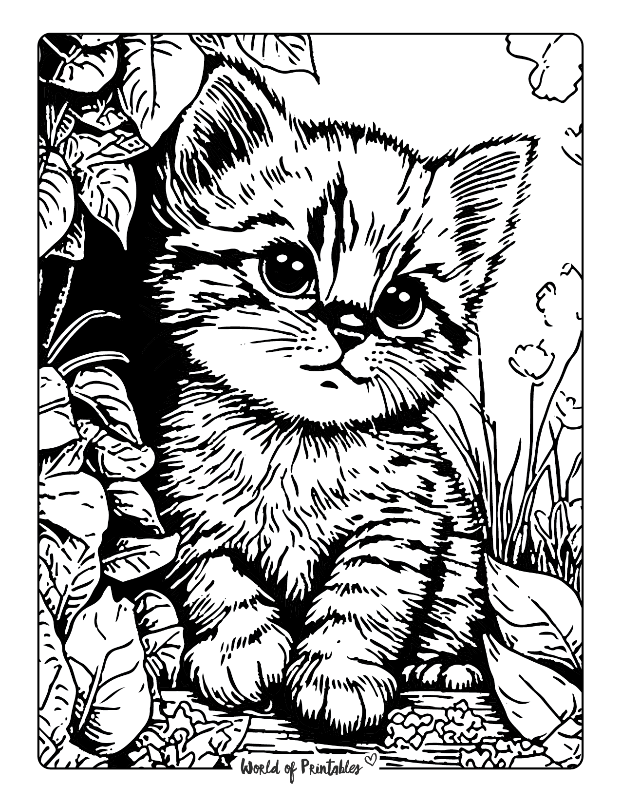 cat coloring pages free printable