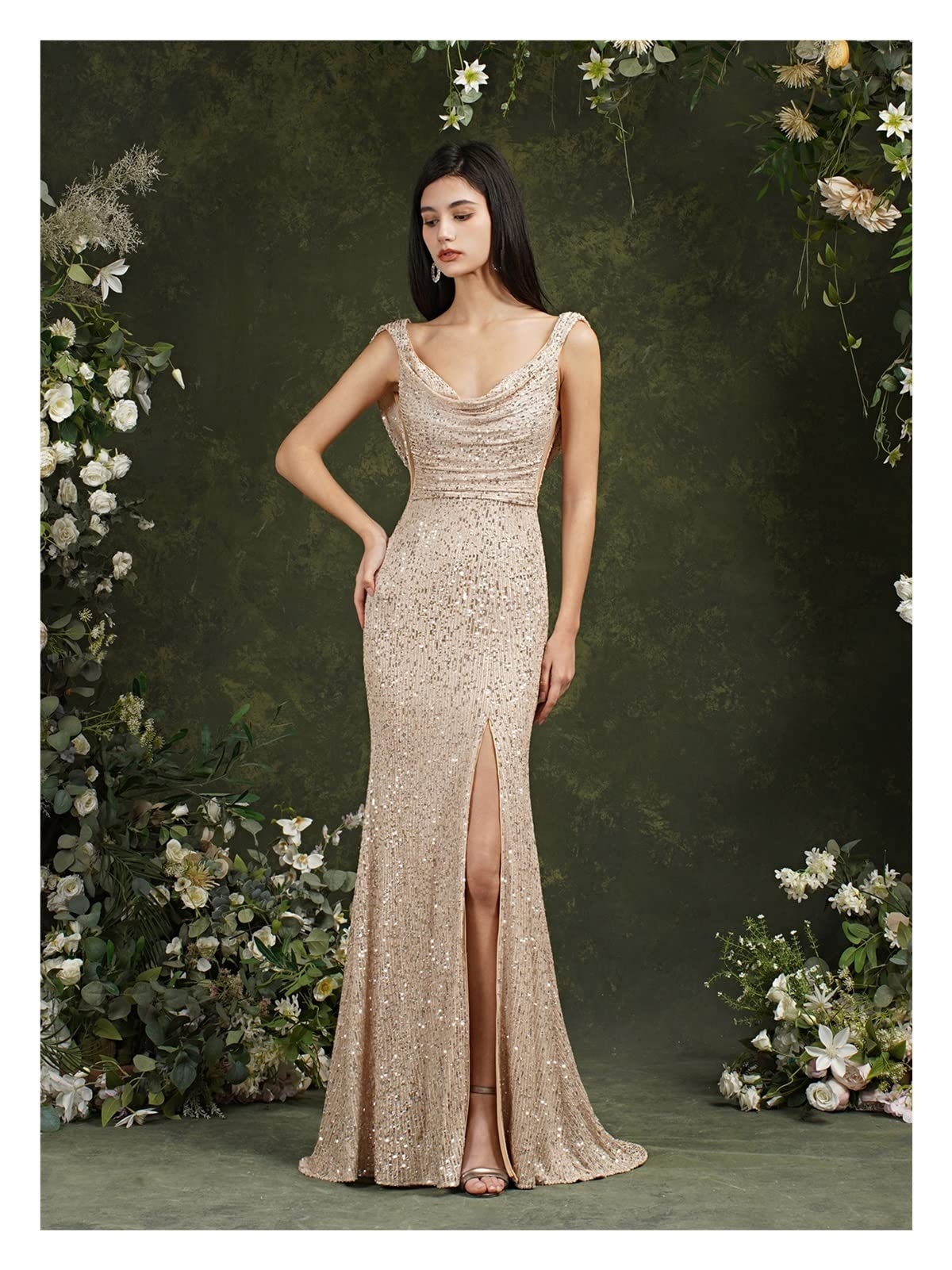 Champagne Color Long Dresses Outlet