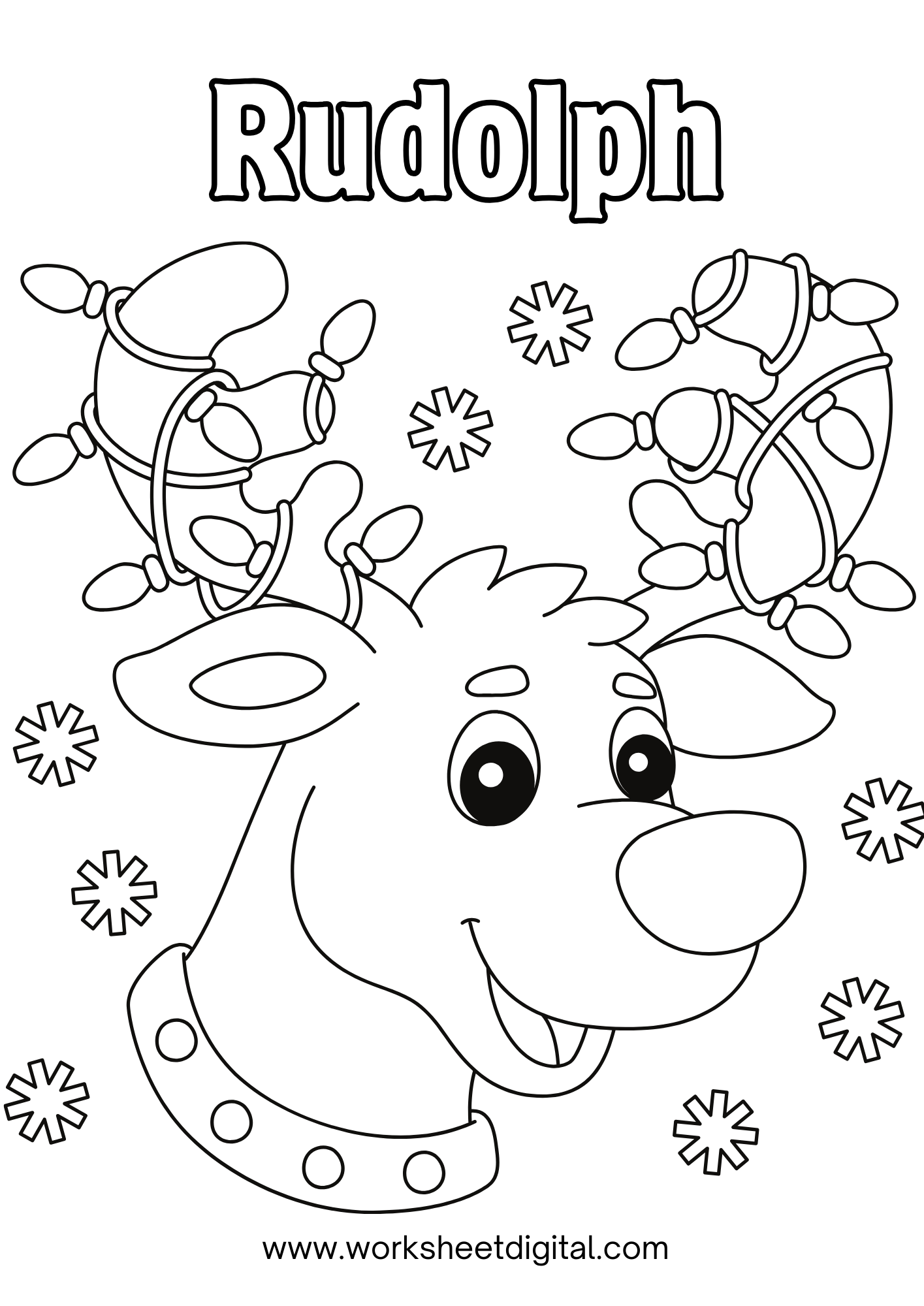 rudolph coloring picture